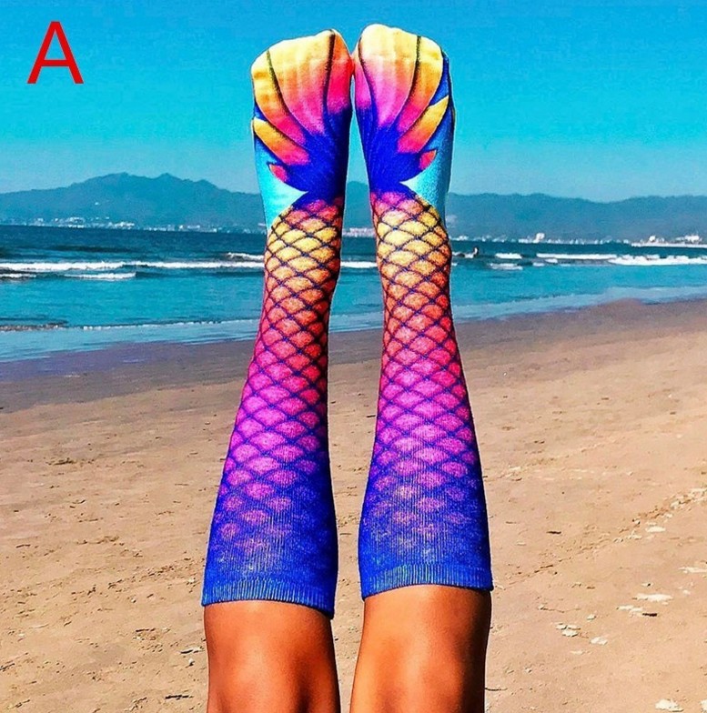 Mermaid & Unicorn pattern printed socks 