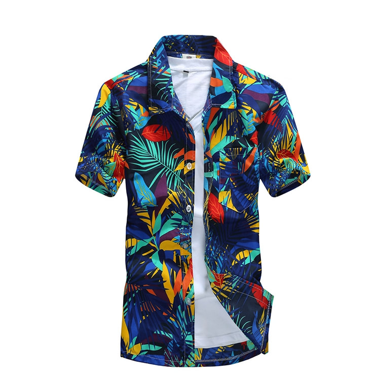 Men's Hawaiian Shirt Quick Drying Tropical Flower Print