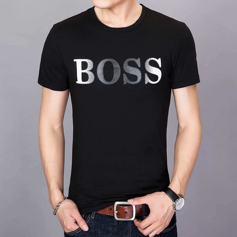 Men's Short Sleeve T-shirt | BOSS Letter T-shirt Men's Wear
